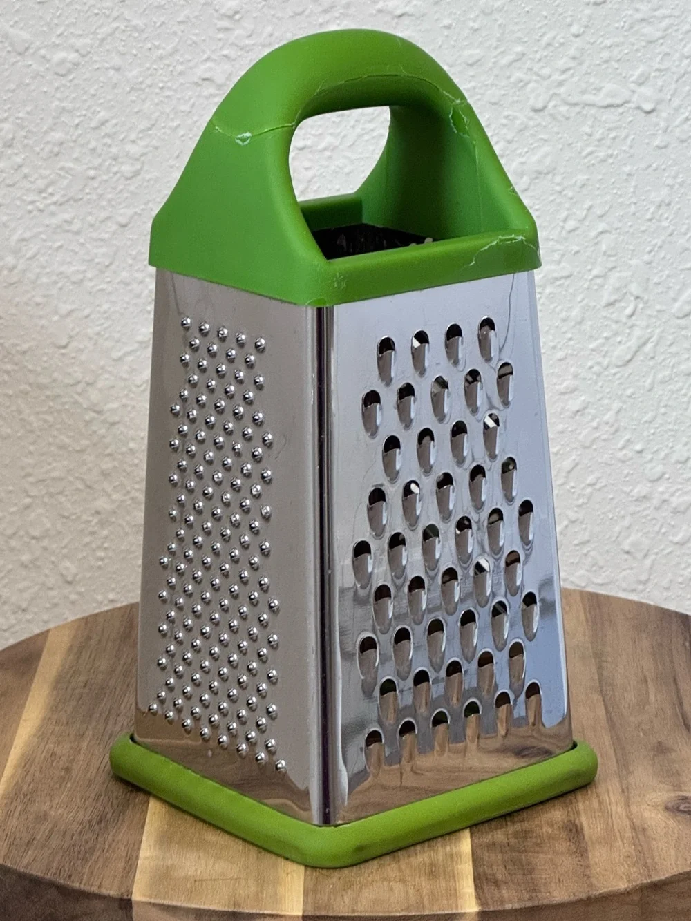 KitchenAid Professional Box Grater Green Silicone Handle Stainless Steel 4 Sided